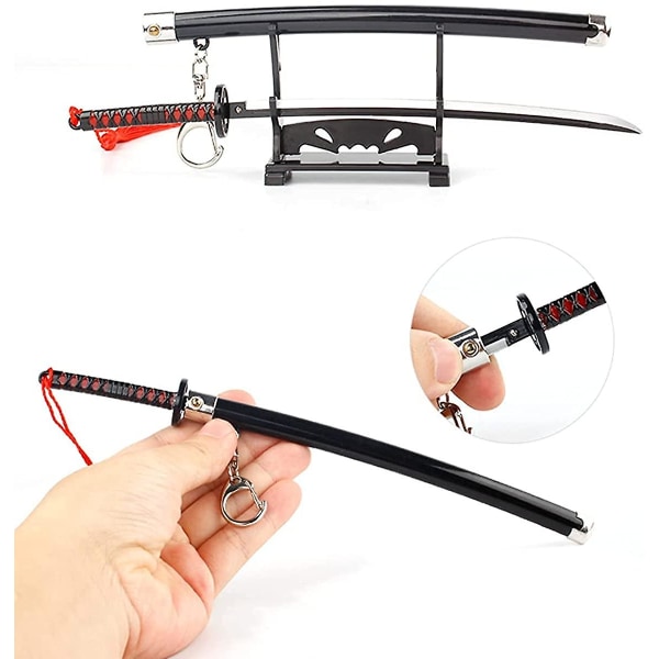 Demon Slayer Sword Mini Katana Nyckelringar Anime Figur Tanjiro För Män Kimetsu No Yaiba Zenitsu Nyckelring Cosplay hänge