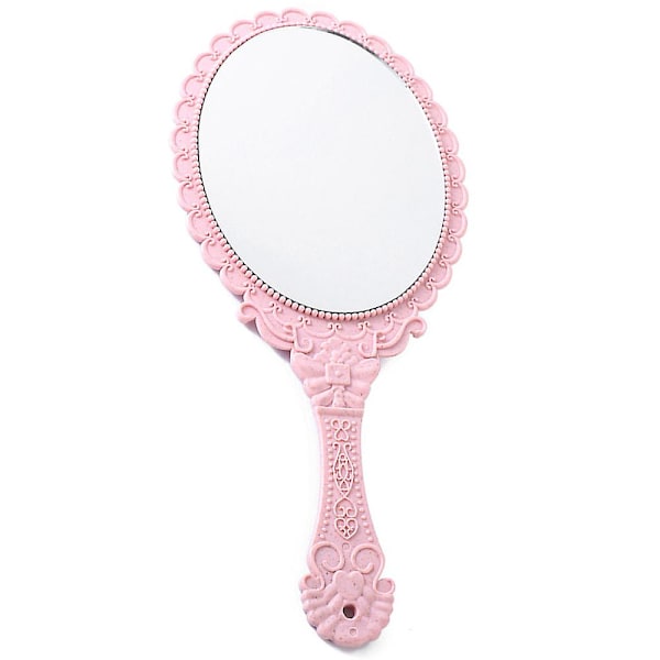 Håndspejl Vintage håndholdt spejl med håndtag Makeup-spejl rejsespejle (ovale)
