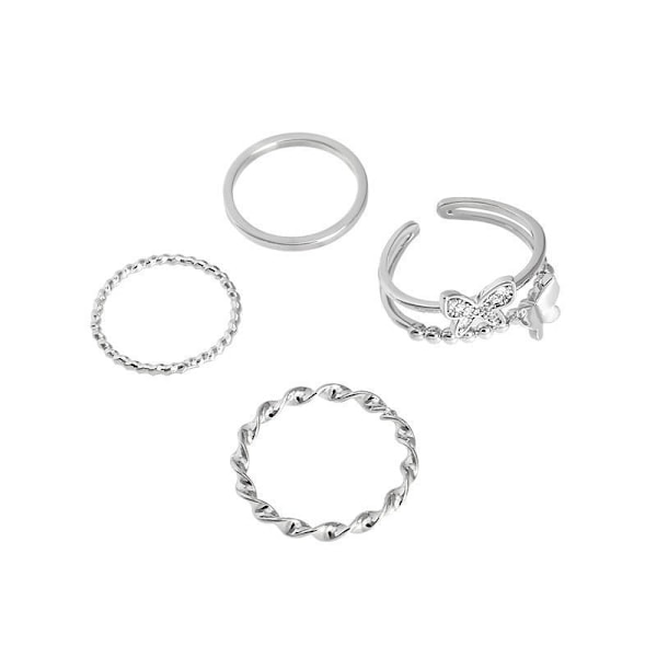 Super fe sommerfugl firedelt ring dame ins personlighed pegefingerring netberømthed kold stil niche design ring