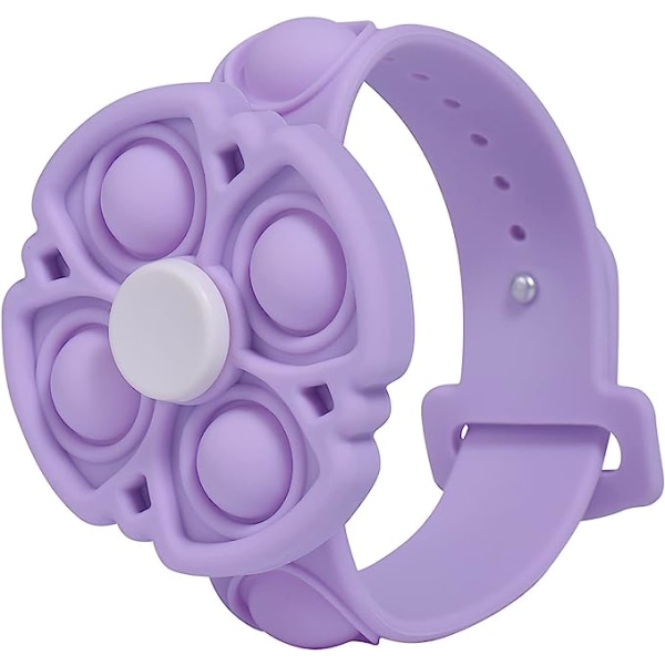 Pop Spinner watch, Push Bubble Fidget -rannekelelut, Ravel Stress relief Fidget-rannekorut lapsille ja aikuisille ahdistusta lievittävälle (violetti) (violetti)