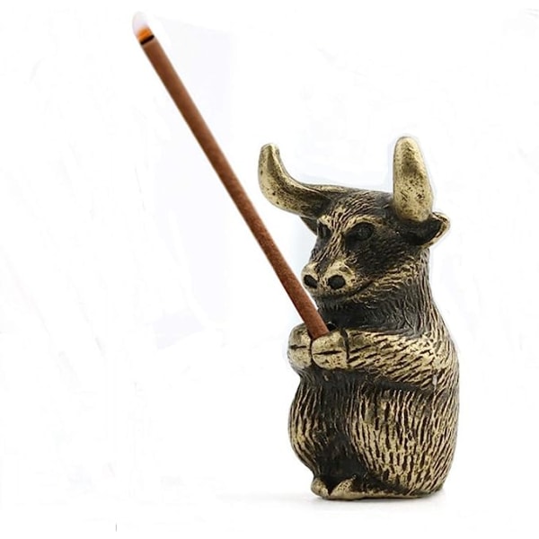 Messinki mini antiikki lehmäpatsas suitsukepidike poltin koristeet meditaatio rauhallinen patsas hahmo keräily
