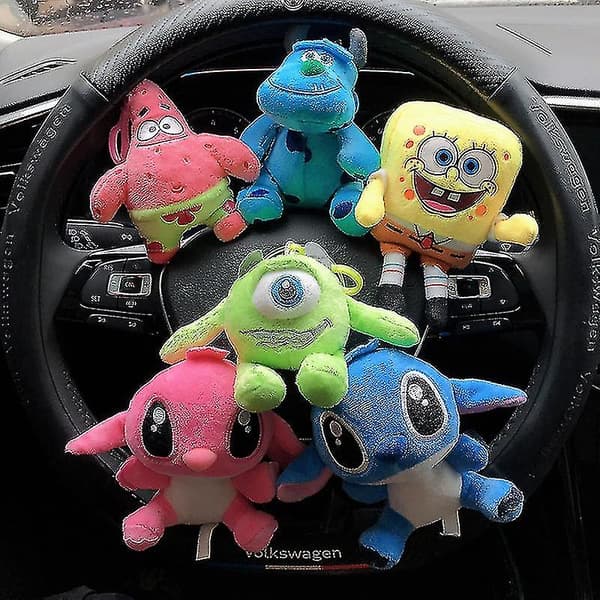 1 stk. Sullivan Stitch Mr.q Nøglering Spongebob Patrick University Plyslegetøj Dee Dee