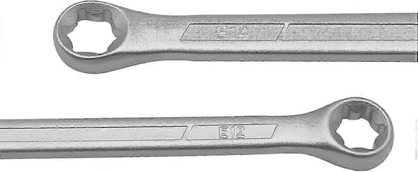 4-delad TRX-Star E-Torx ringnyckelsats, E6 E8 E10 E12 E14 E18 E20 E24 Torx Tork-sats