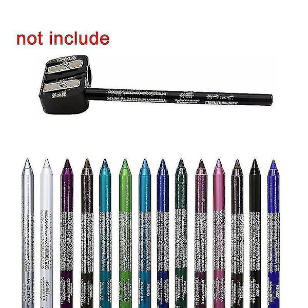 14 farger Langvarig Eye Liner Blyant Vanntett Pigment Blå Brun Svart Eyeiner Pen Eye Makeup Cosmetic 20 Silver Gray