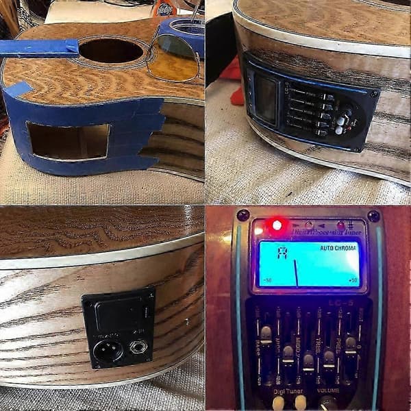 5-bands akustisk gitarr EQ förförstärkare set förstärkare tuner LCD piezo pickup equalizer system med mikrofon pickup tillbehör