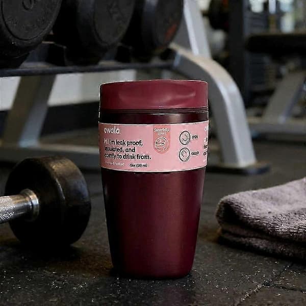 Owala Freesip 12oz/20oz Isoleret Vandflaske i Rustfrit Stål - Black Cherry 12oz