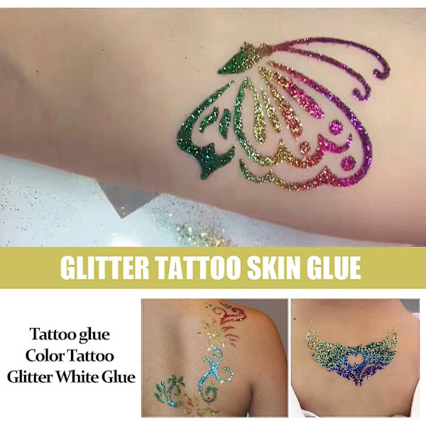 Glitter Tatovering Hud Glitter Ansikt Kropps Hud Glitter Tatovering Øye Makeup Painted Tatovering Hud Glitter