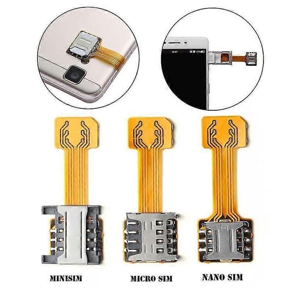 TF Hybrid Sim -korttipaikan kaksois-SIM-korttisovitin Micro SD -laajennin Android-puhelimelle Micro Sim