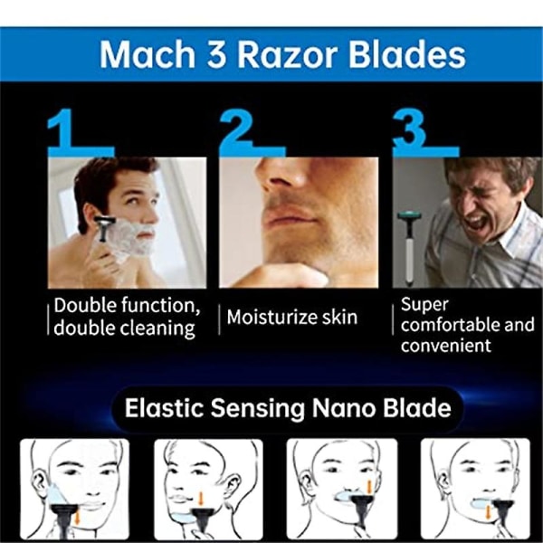 Mach 3 partakoneen täyttöpakkaukset 24 kpl, partakoneen terät miehille