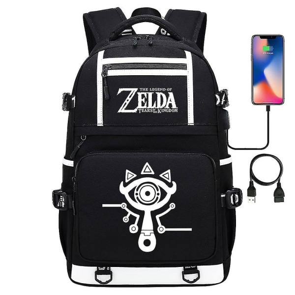 Breath Of The Wild Eye Game Fans USB Ryggsäck - Cosplay Student Skolväska För Unisex - Resedator Laptopväskor 8