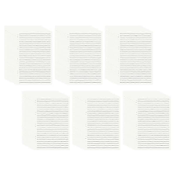 Anteckningsbokspåfyllning pärmpapper för studier transparent lösa blad 6 böcker
