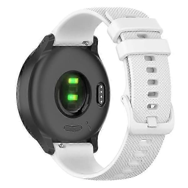 18mm ruudukkoinen silikoniranneke GarminActive S:lle White