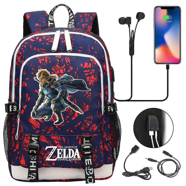 Tears Of The Game Zelda Kingdom Usb Teenager-skolesekk for barne- og ungdomsskoleelever 4