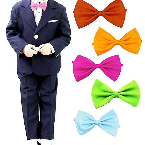 Justerbar fluga Fancy Satin Prom Kids Pojkar Solid fluga