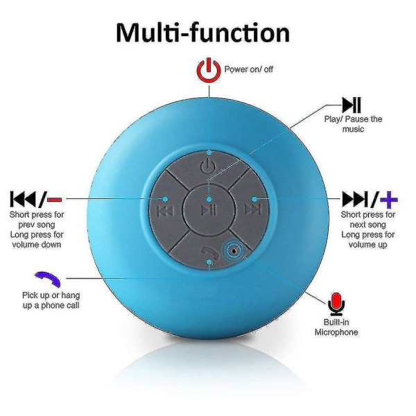 Mini vandtæt Bluetooth højttalerboks, 3.0 Bluetooth højttaler Bluetooth udendørs vandtæt stor sugekop Bluetooth