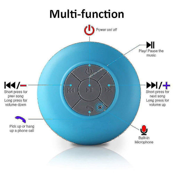 Mini vattentät Bluetooth högtalarlåda, 3.0 Bluetooth högtalare Bluetooth utomhus vattentät stor sugkopp Bluetooth