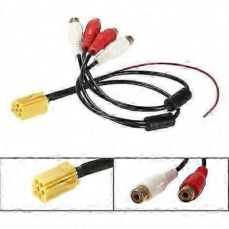Bil ISO-adapter, Mini 6-bens ISO-adapter Aux Line Out 4 Chinch Kabel 4 RCA-stik til Seat