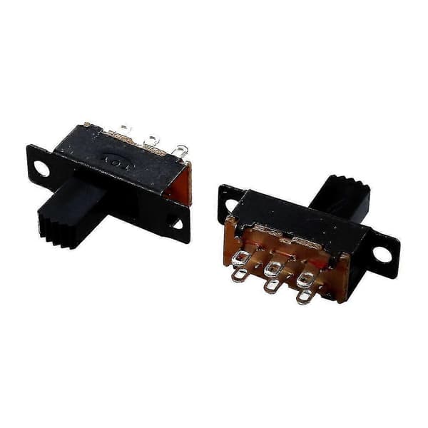 10 st 6-polig 2-läges DPDT On/on Mini Slide Switch