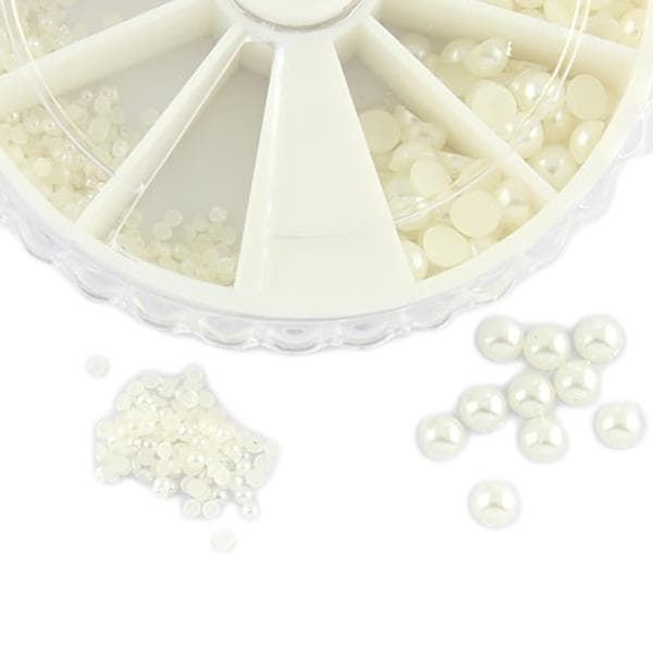 Rhinestone White 4 sizes Vit white