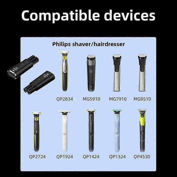 5V USB C-opladeradapter til Philips QP2834, MG5910, MG7910, MG9510 og mere - Erstatnings USB C-opladerkonverterkabel Grey