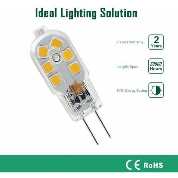 G4 LED-lampor 12V, 1W motsvarande 10W halogen, ej dimbar, 10-pack