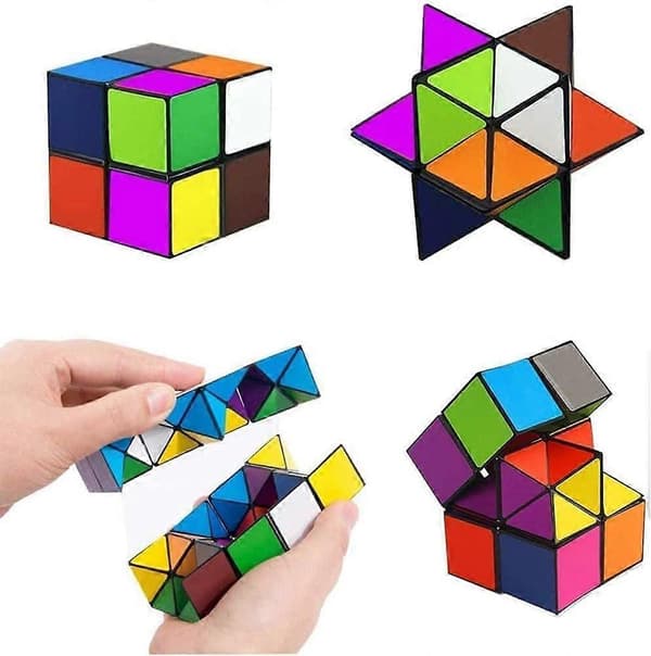 Magic Star Cube, SHONCO 2 i 1 Combo Infinity Cube Legetøj Transformerende Geometrisk Puslespil 3D Montering Fidget Stress Angstaflastning Magiske