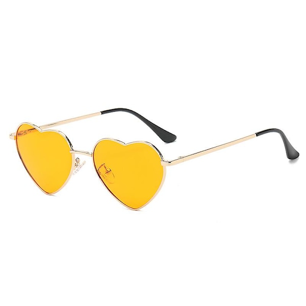Hjertesolbriller Dame polariseret metalstel Trendy Søde hjerteformede solbriller Uv400 beskyttelse 7