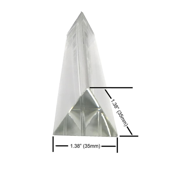 Kristall 6 tum optiskt glas triangulärt prisma för undervisning i ljusspektrumfysik och fotofotografiprisma, 150 mm