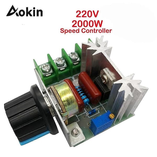 1 stk. 2000W AC Motorhastighetskontroller, 50-220V 25A AC Motorhastighetskontroller Justerbar Spenningsregulator