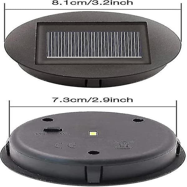 4 Stykker Erstatningssolcellelamper Med LED-lys, Erstatning Topplamper for Solceller, LED Solcellepanel Lyktlokk
