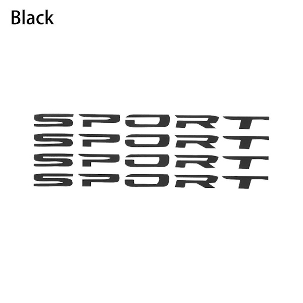 4st/ set Sportbilsdekaler Font Auto Dörrfälgar Hjulnav Racing Dekal Exteriör Bilkarossdekal Autodekoration Tillbehör| | Black