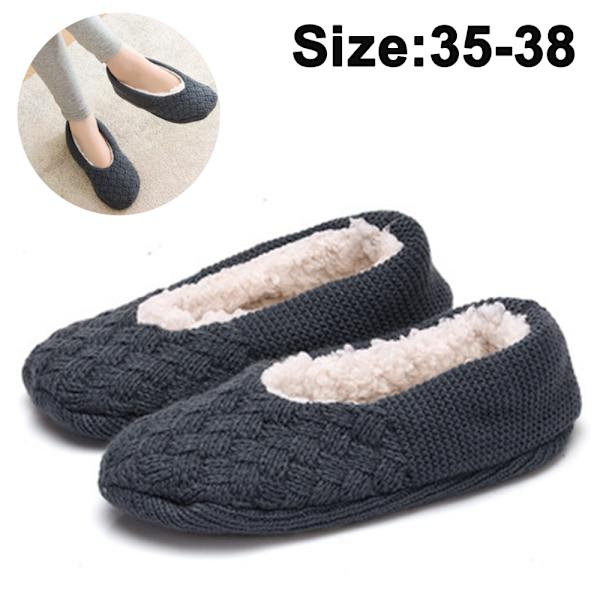 Hjemmesko Dame Plys Sokker Skridsikker Hjemmesko Winter Home Warm 35-38 size