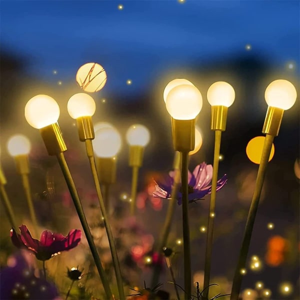 Solar nurmikon puutarhavalot LED pneumaattiset Fireflies lisätyt valot puutarhan koristelu loma valot keinu.