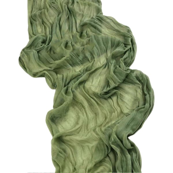Rynket gasbind bordløper – Boho & Rustikk – for bryllup og middag – Polyester & 180x90cm