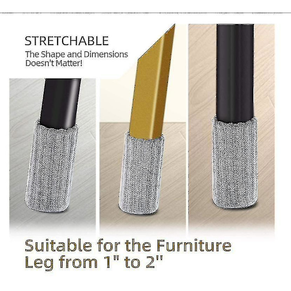 Rea 24-pack Stolsbensskydd Stickade Möbelstrumpor Grey