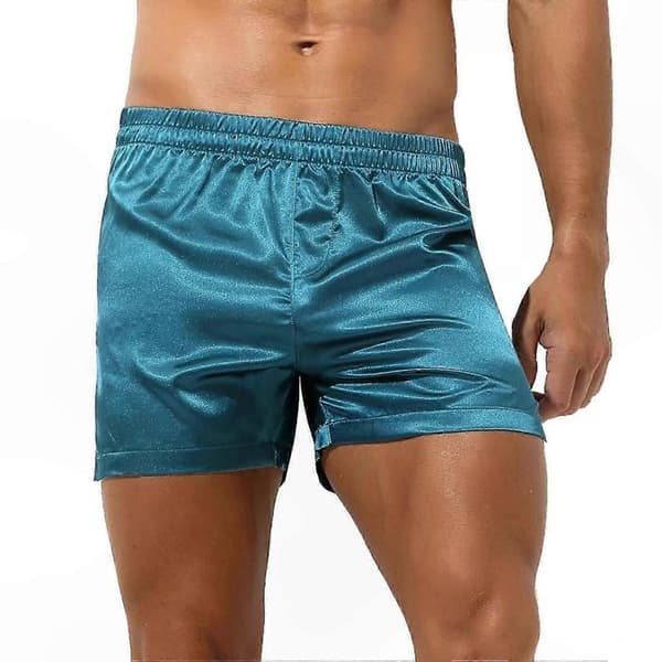 Satin Silk Sovshorts Underkläder Lounge Pyjamas Boxers för Män black M