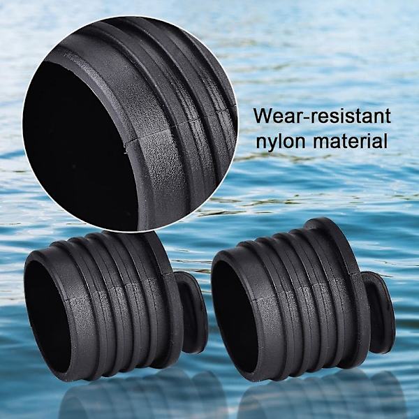 Bådprop, 4 stykker Kajakpropper Bådkano Kajak Gummiprop Afløbshuller Propper Sort 40mm