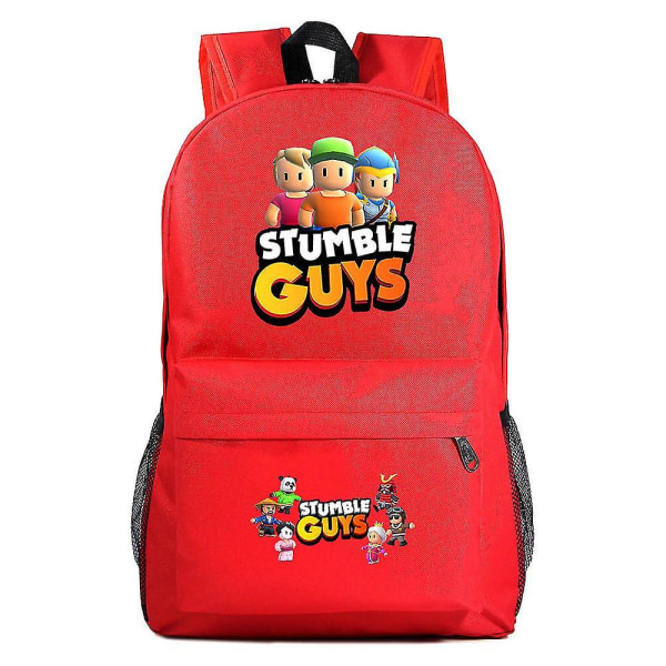 Stumble Guys ryggsäck för tonåringar - Unisex Impostor Rugzak skolväska med söt case för pojkar/flickor