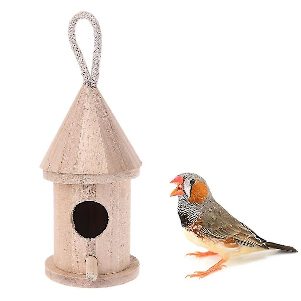Hjem Veggfeste Utendørs Regntett Fuglerede Wooden Arts Wooden Villa Balkong Fuglemater Hengende