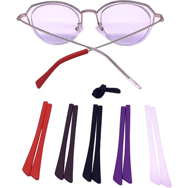 10 par silikon Anti-halk glasögon ändespetsar Öronsocka bitar Rör ärm Glasögon Hållare Glasögon