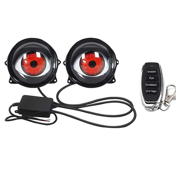 Devil Eye LED-lys til bilforlygte eftermontering Dynamisk linsestil 6 tilstande Fjernbetjening DRL Accentlampe B
