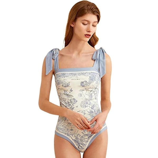 Blomsterbadedragt til kvinder i ét stykke, dobbeltsidet bikini med snøre på enkelt skulder, balder Control Swi L