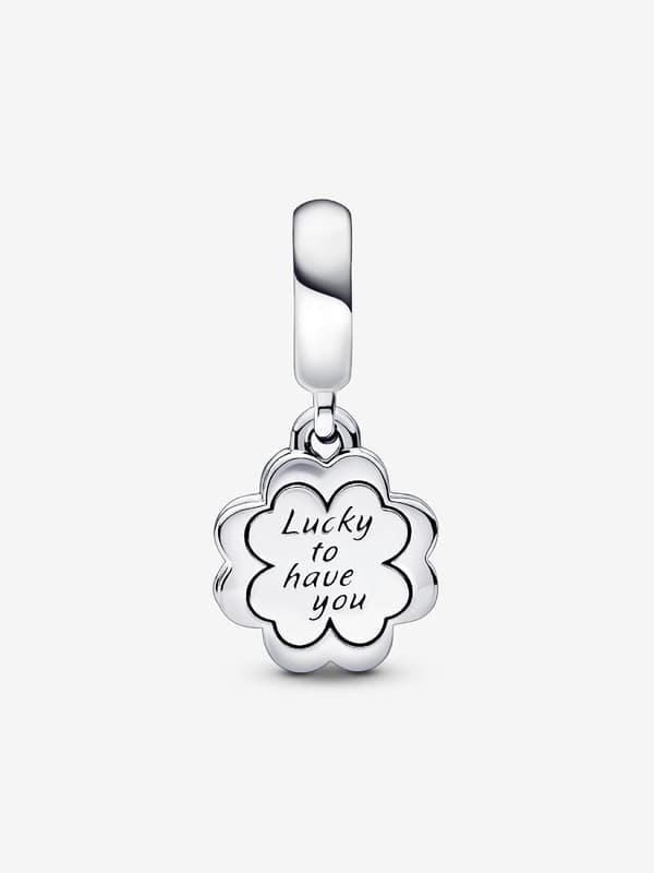 Pandora - Four-leaf Clover Friendship Double Dangle Charm - Sterling Silver