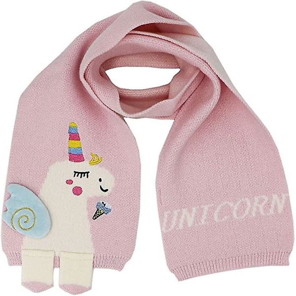 Wabjtam Barn Flickor Pojkar Vinter Söt Unicorn Scarf Sjal Varm Mjuk Mysig Mode Stickad Halsvärmare Scarfs