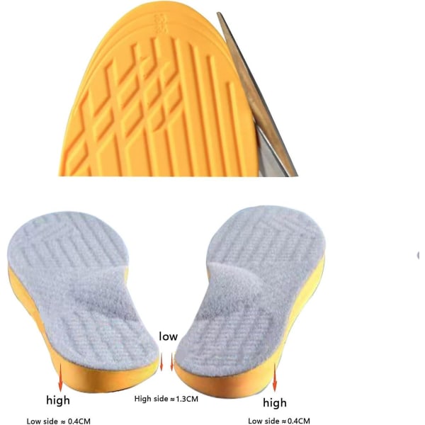 Supinationssåler til oversupination og høj buestøtte, ortotiske indlæg til mænd og kvinder, korrigerende fodstøtter til aflastning af supination 255-260cm