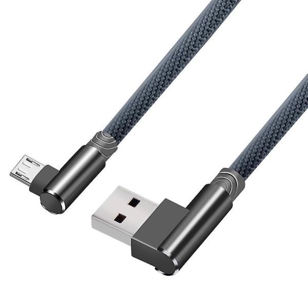 1m 2m 3m lademikrokabel usb-plugg til 90 graders vinkel mikro Android ladelinjekontakt gray