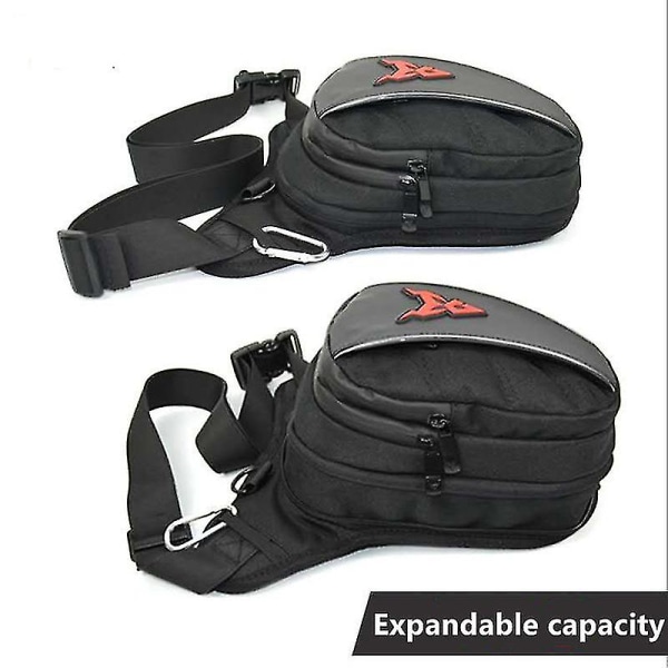 Motorcykel Low Waist Ben Taske - Vandtæt Motorcykel Tactical Travel Cell/mobiltelefon Håndtaske Fanny Pack Taske med lårbælte og hoftebensstøtte