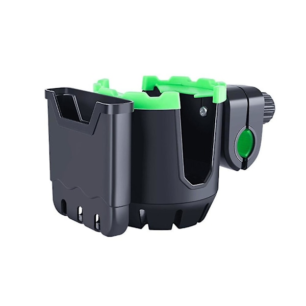 Multifunktionel 2-i-1 vandcykel vandflaske kopholder Telefon holder taske Klapvogn Scooter Styr montering - Cykel flaske holder black green