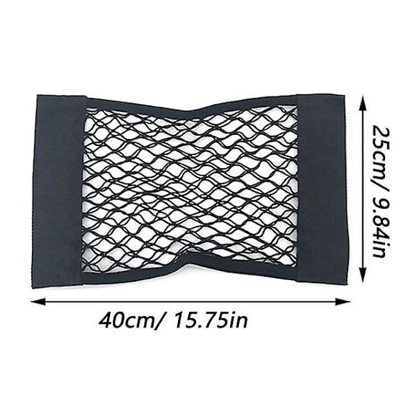 Bil Ryg Bag Bagagerum Opbevaring Net Sæde Elastisk Snor Net Magic Sticker Mesh Opbevaring Taske Auto Organizer Tilbehør Ryg Taske - Opbevaring Oprydning 25 x 40cm