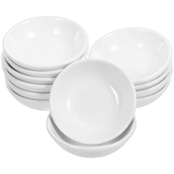 12 stk. keramiske sovseskåle, sojasovs dyppeskåle, forretsfade, tilbehørsfade, serveringsfad